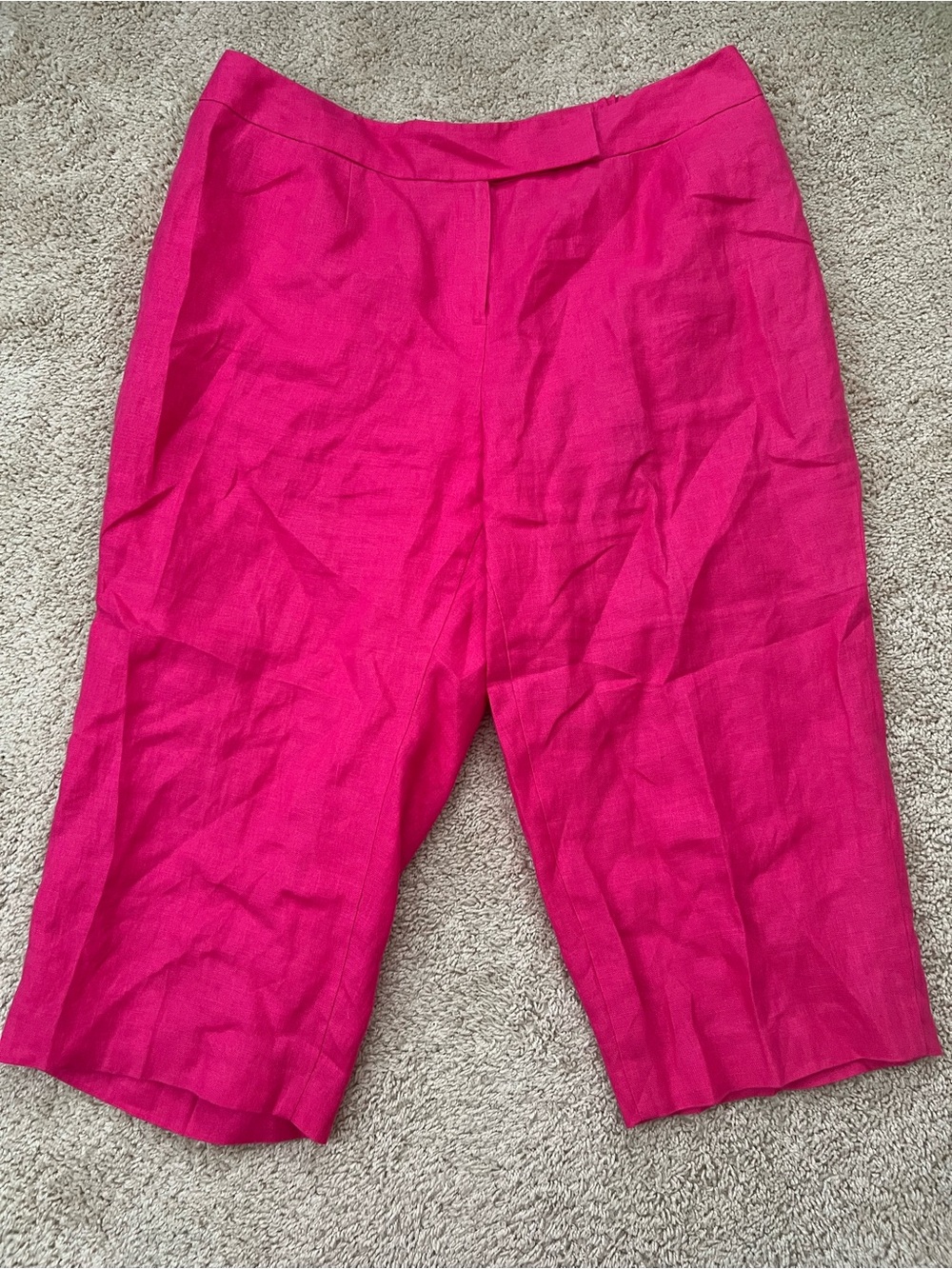 Talbots Irish Linen Pants Women’s Petite Size 20W Pink Cropped Lined Mid Rise